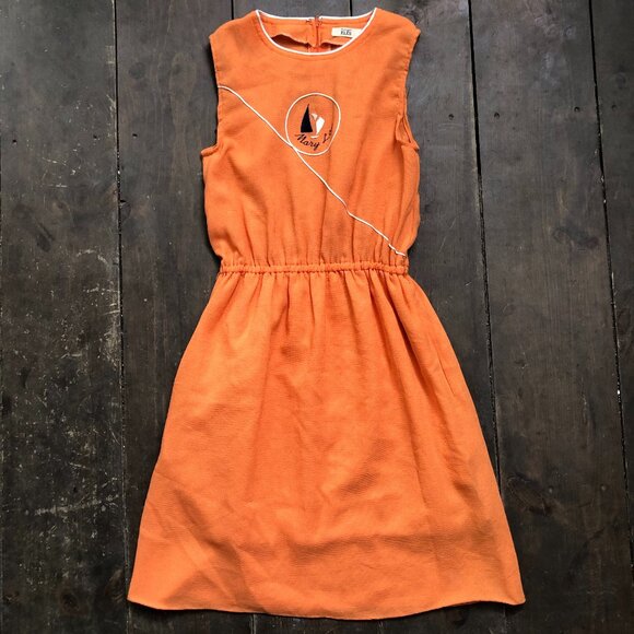 Linen Sundress | 70s Sailboat Sundress - Picture 1 of 10